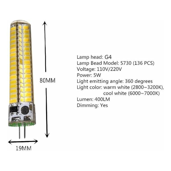 LED Majslampa Dimbar LED G4 220V G8 LED 220V G9 110V G4 Hög Effekt LED 220V 110V E12 110V G4 E12 G9 220V E17 110V 220V