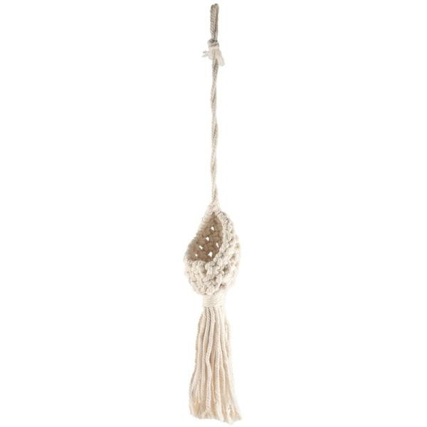 Boho Macrame Luftväxt Hängare Tillandsia Hängande Korg Rephållare Blomdekor (13CM)