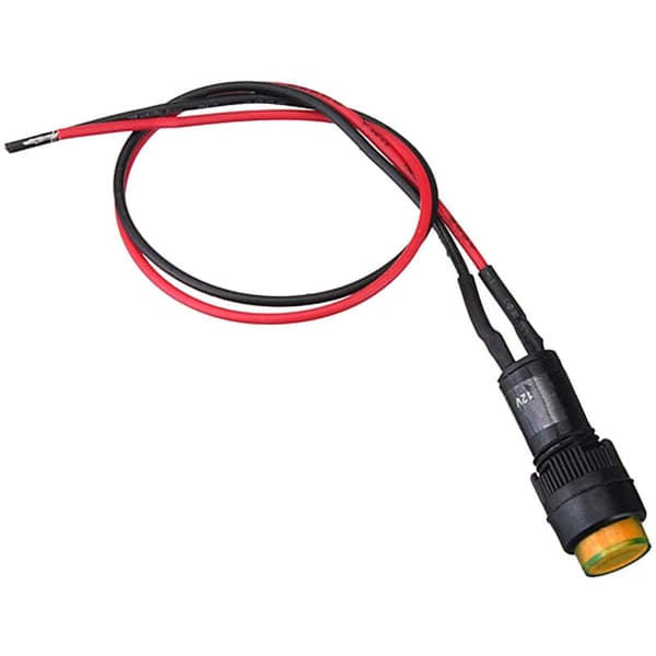 10 mm Universal Dashboard Panel Bilindikatorsett Advarsel LED-lyslampe 12V Van 1 stk, Gul