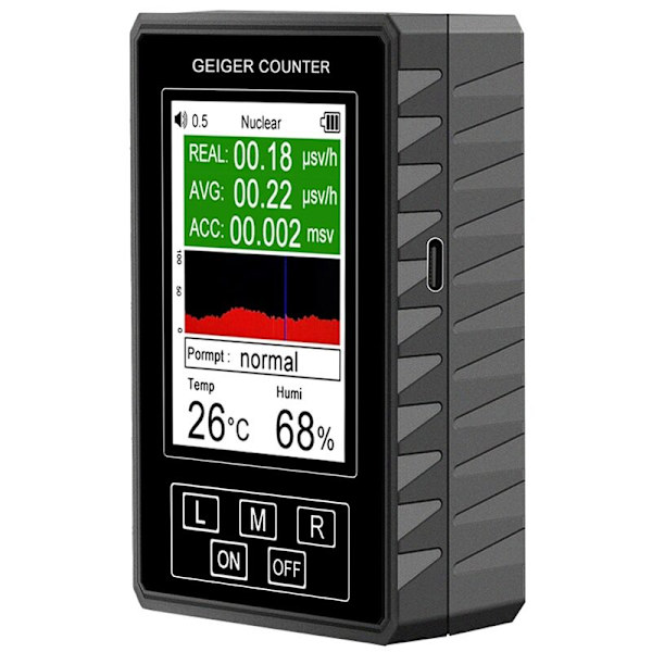 Ny XR1-Pro Atomstråling Detektor Geiger Tæller X γ β Stråle Radioaktiv Tester Thermohygrometer EMF Meter Sort