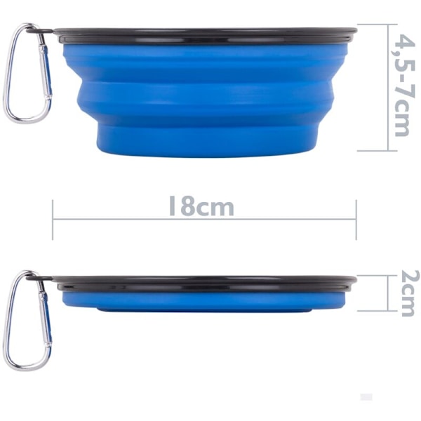 Foldbar dyrebolle 1000 ml blå
