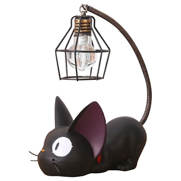 Harrøyslampe med katter i harpiks, kreativ nattlampe, nattbordlampe til lesing (jernnettlampe skjerm) -