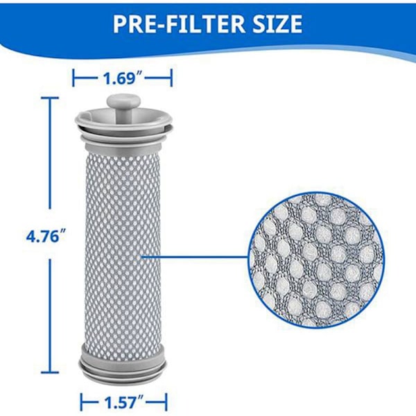 3 Pak Reservefilter til A11 Master/Hero Ledningsfri Støvsuger A10 Master/Hero, S11/S12