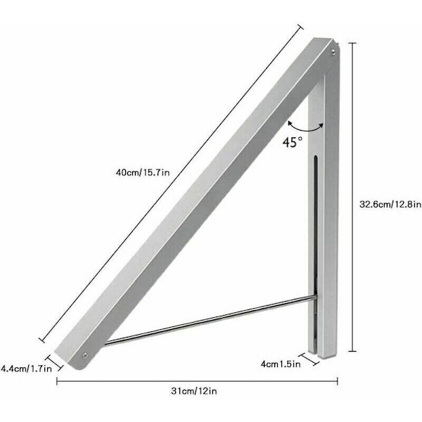 Utrymmesbesparande Vikbar Klädställning, Aluminiumlegering, Väggmonterad, för Vardagsrum, Sovrum, Badrum och Kontor (1 styck).