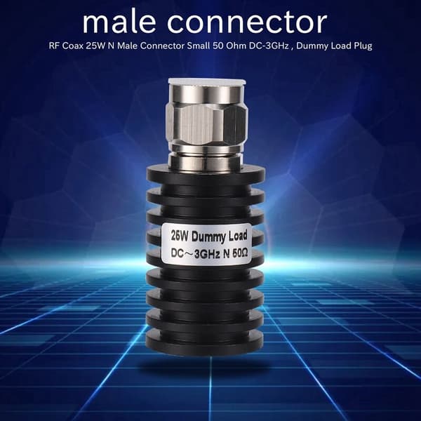 25W N 50 Ohm DC-3GHz RF Koaksial Han-stik, Dummy Load-stik