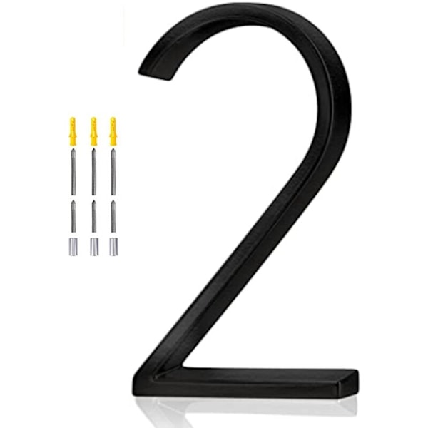 5.6 Inch Floating House Number, Modern House Numbers DIY, Garden Gate Mailbox Decor Number with Nail Kit, Black Coated 2