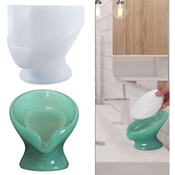 Epoxy Resin Mold Crystal Drain Design Lotus Leaf Storage Box Silicone Mold