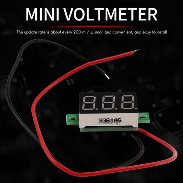 Digital Voltmeter Spenning DC 317V/330V LED Digital Bilpanelmåler