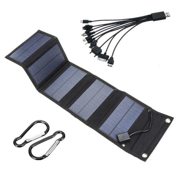 2 kpl 12W Taitettava USB-aurinkopaneeli Kannettava Taitettava Vedenkestävä Puhelimen Lataus Leirintä Vaellus