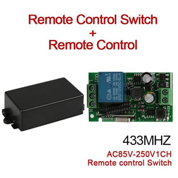 2x Universal 433MHz AC 220V 1-Knap Fjernbetjening til 433 MHz RF Enkelt Sender Uden Fjernbetjening