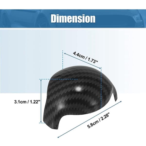 Auto Gear Shift Knob Cover Interiør Tilbehør til 2015-2021 ABS Fiber 2STK, Sort