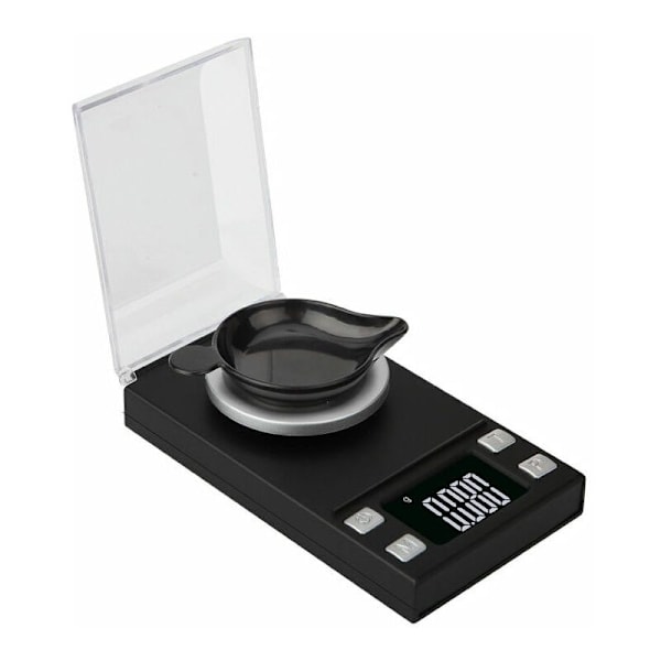 Högprecisions digital elektronisk våg 0,001g, bärbar med LCD-display, perfekt för att väga smycken, guldtabletter, etc. (kapacitet 50 g och noggrannhet
