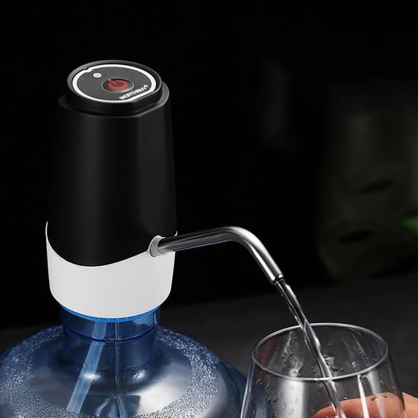 Elektrisk pump för flaskor, USB-laddning, automatisk dispenserpump för kök, camping, verkstad (grå)