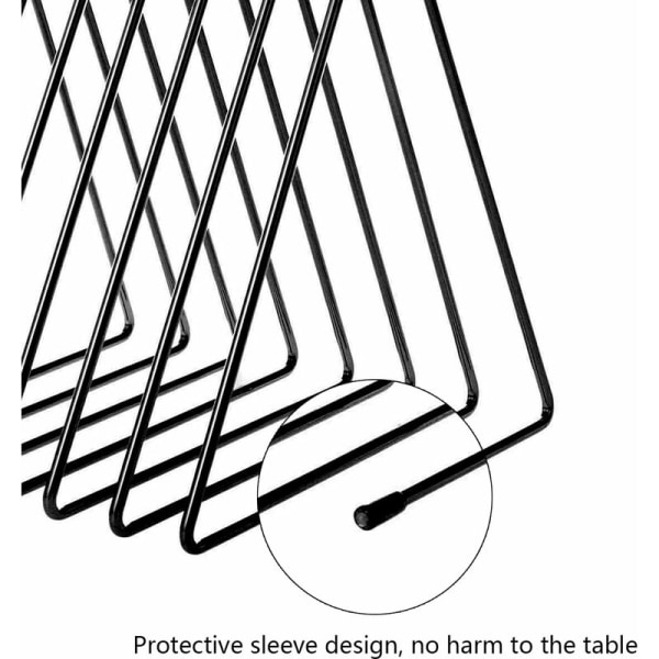 Metal Bogstativ, Metal Magasinholder, Magasinreol, Diskholder, til Bøger og Dokumenter i Studieværelser, Kontorer og Soveværelser (Sort)