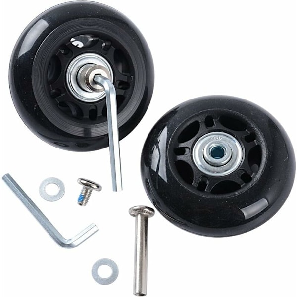 2 stk. Sæt Kuffert Hjul Udskiftning Reparationskit Stille Gummi Aksler Udskiftning Hjul til Kuffert Bagage Tilbehør (50mm18mm)-DENUOTOP