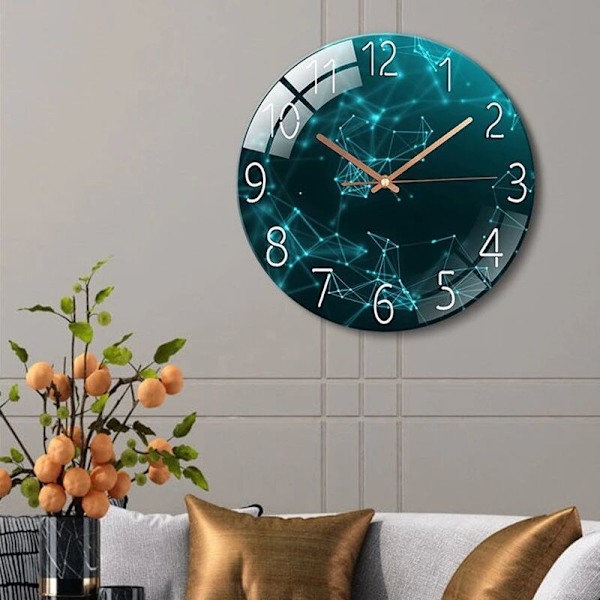 Glassveggklokke Moderne Design Landskap Lys Luksus Farget Kunst Dekorativ Stue Soverom Dekor