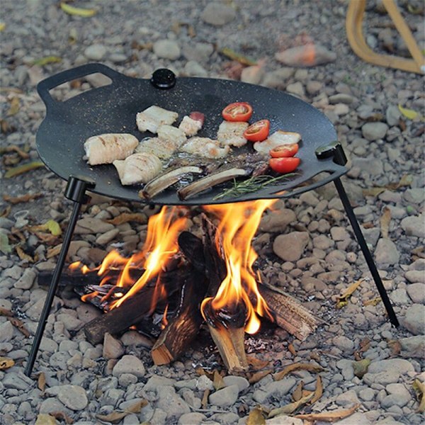 Monitoiminen Grillitarjottimenpidike Kattila Kolmijalka Säädettävä Kannettava Leirintävarusteet