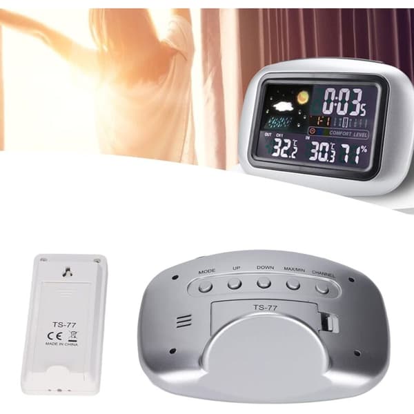 Väderstations termometer, färgskärm väder hygrometer termometer för växthus kontor hem