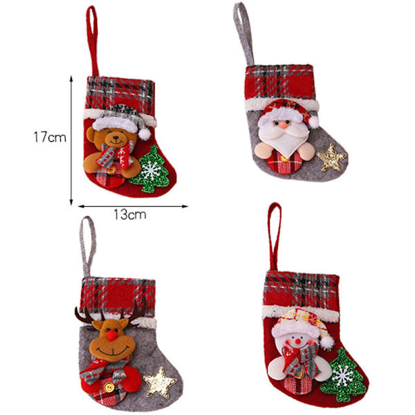 Jul Ny Stil Kreativ Docka Julstrumpor Presentpåse Julgran Hänge Juldekoration, S, 17 13cm - S, 17 x 13cm
