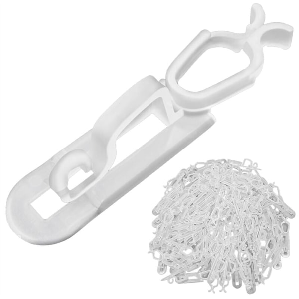 Pakke med 100 stk. All-In-One julelysklips, universelle takrenne- og shingelklips for oppheng av C7, C9 og lys