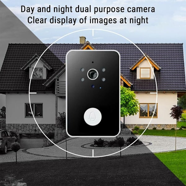 Smart trådlös videodörrklocka, smart visuell intercom, HD-nattvision, WiFi-säkerhetsdörrklocka, lämplig för hem, lägenhet