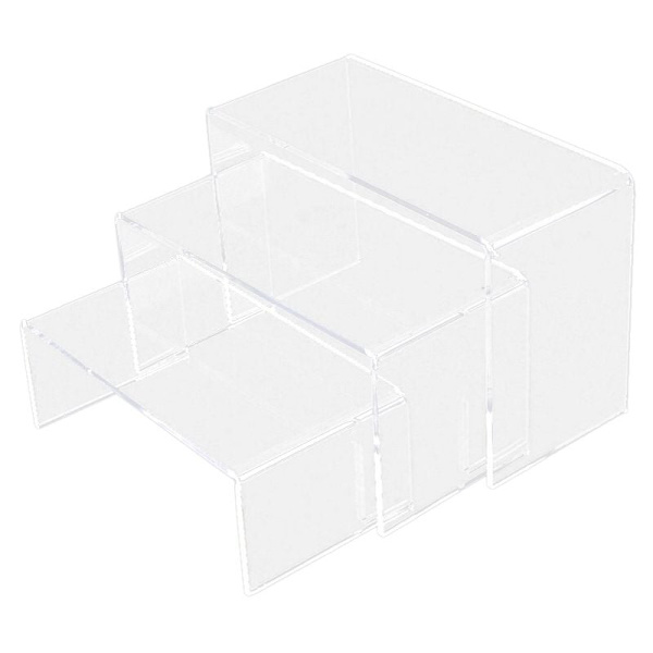 3-etagers gennemsigtig akryl display stand riser showcase kosmetik makeup kollektion display opbevaring rack organizer holder