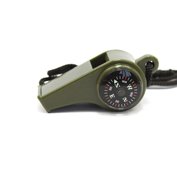 Tactical Army 3 in 1 Whistle Compass Termometer Emergency Survival Camping Vandring