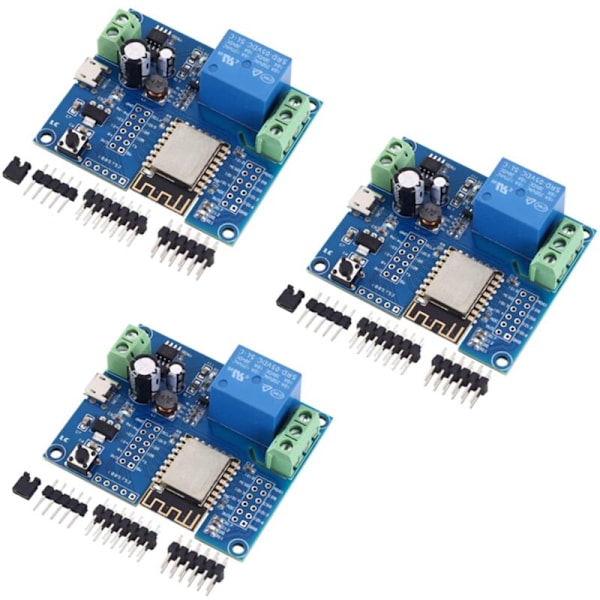 3X WIFI Reléstyringsmodul, DC 5V 8V-80V ESP8266 Uten ESP-12F for IOT Smart
