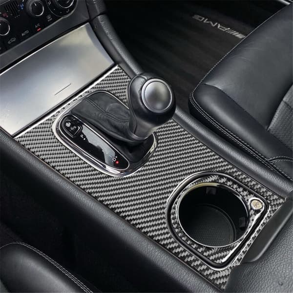 LHD Fiber til C-klasse W203 05-2007 Center Console Gear Shift Panel Trim Interiør Tilbehør