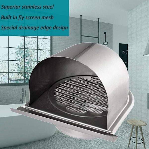 6 Tommer 150mm Vandtæt Rustfrit Stål Ventilationshætte Antikorrosion Udstødningsudtrækker til Luftudløbsdækning, C