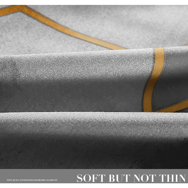 Unik 3D Geometrisk Randig Tryckt Täcke Set, 2-Delar Nordisk Stil Minimalism Dubbel Storlek Mikrofiber Täcke Set med Gul Geom
