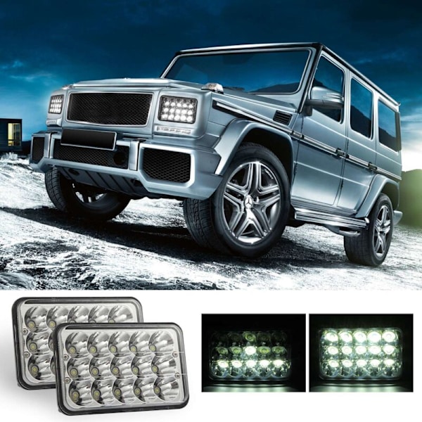 4X6 150W LED-frontlykter 2 stk. Høy/lav forseglet stråle rektangel erstatning for Wrangler Yj Xj Off-Road Trucks