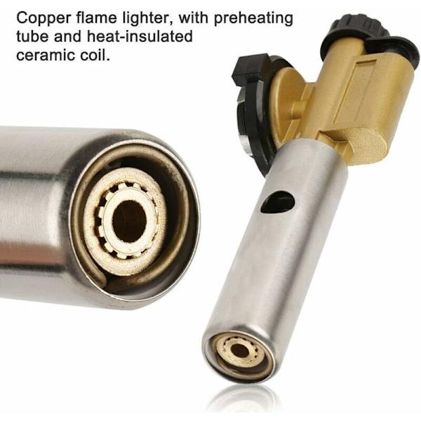 Gassbrenner Kjøkken Blåsebrenner Flamme Blåsebrenner Pistol for Matlaging Grill Camping Fotturer Sveising, Maksimal Flammetemperatur 1300°C