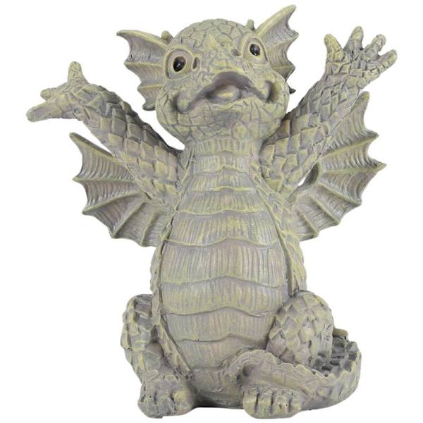Hagedrage meditasjonsstatue Samling 18cm Harpiks Ornament Utendørs Hagedekorasjon-C