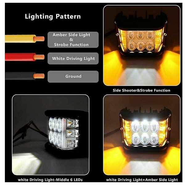 LED-frontlys 12v 24v, 2 stk 60W 10cm Projektor Spot Flood Arbeidslys Lang rekkevidde LED-frontlys LED Motorsykkel Bil LED-lysstang Bil Arbeidslys Arbeidslampe fo