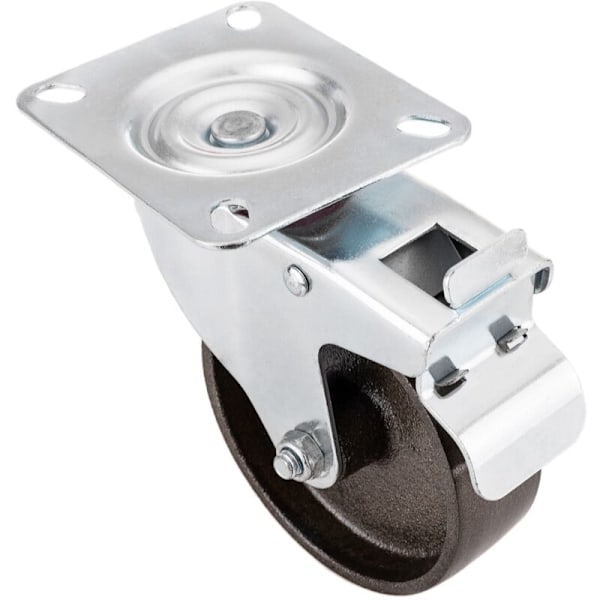 Teollinen metallipyörä jarrulla 100 mm