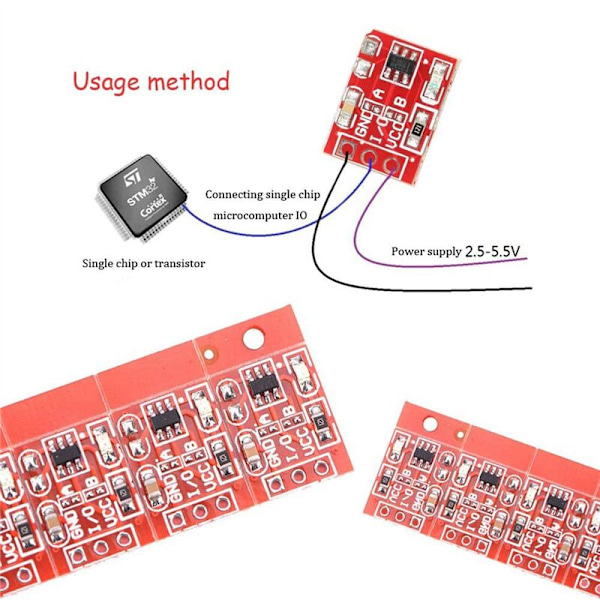 100 stk. TTP223 Taktil Tast Modul Touch Knap Selvlåsende Kapacitive Kontakter/Enkel Kanal Latching