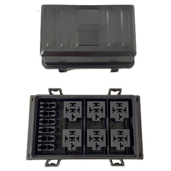 12V 40A 6-tie Atc-relelaatikko/Läpinäkyvä kuorirasia releellä Universaali vedenpitävä relelaatikko 24V 5P autoon