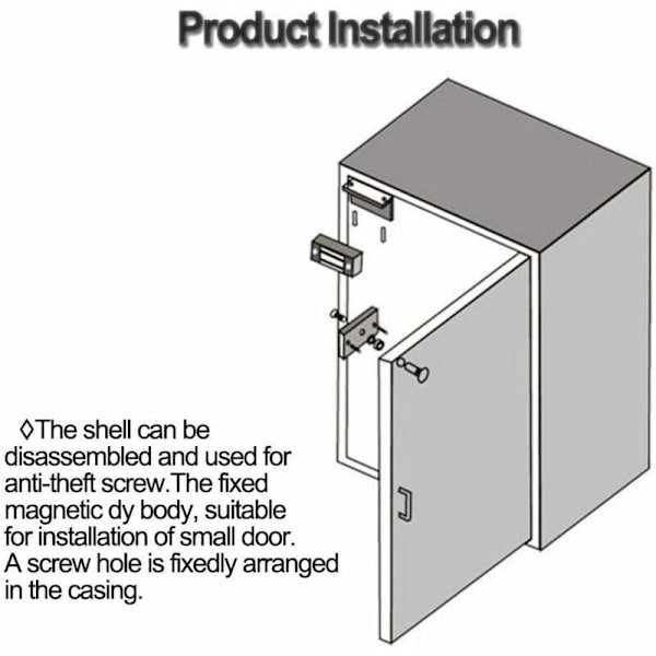 Magnetisk elektrisk lås 60kg 135Lbs elektromagnetisk lås til adgangskontrolsystem, DC 12V magnetisk dør lås, udendørs og indendørs sikkerhed