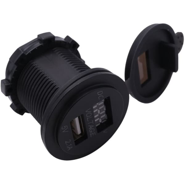 Universal USB-biloplader til køretøjer 2.1A 5V Motorcykel Bil LED-spændingsstik Display USB-oplader Voltmeter Panel Grøn
