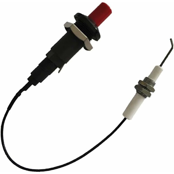 2-pak Piezo-tenner for gassgrill med trykknapp, universal gjengede keramisk elektrode 30 cm