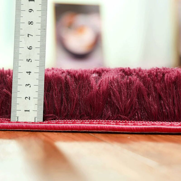 Modern vardagsrumsmatta, supermjuk rund sovrumsmatta fluffig sammetsfluffig inomhusmatta mjuk långhårig dekorativ stolskudde soffkudde (vinröd,