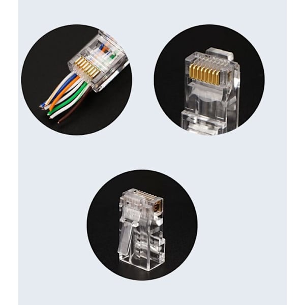 EZ Cat7 RJ45 Crimper Kit Nettverksverktøy Tang med Cat6 RJ45-kontakt og RJ45-hette for RJ12 Cat5 Cat6 8P Crimper
