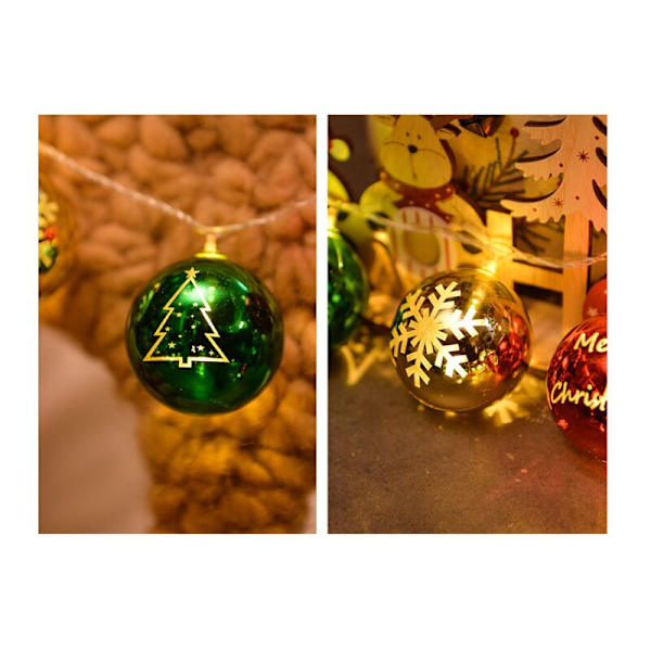 40 LED-ljusslingor Batteridrivna 40 Julgranskulor God Jul Ljusslingor, IP43 för inomhus- och utomhusbelysning