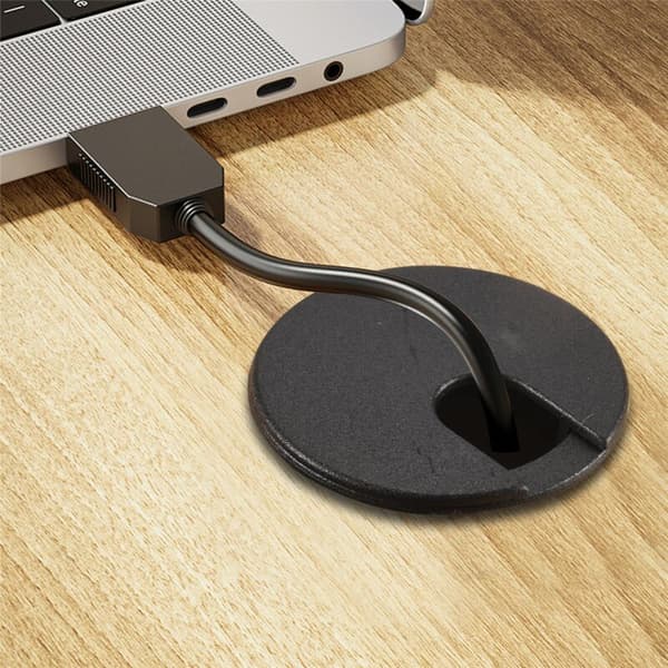 10X 35mm Kabelgennemføring Ledningsdåse til Bord Sort