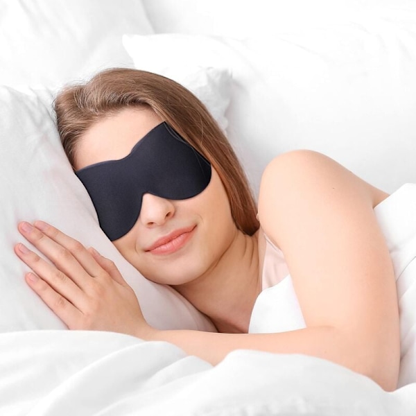 Ögonmasker för sömn, 3D-formad 100% mörkläggning, justerbar bekväm ögonmask