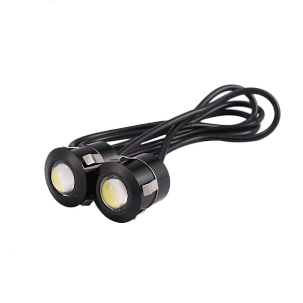 2 stk LED Eagle Eye Backup Fog Kørelys til Bil, Motorcykel, 9W Hvidt Lys, Sort