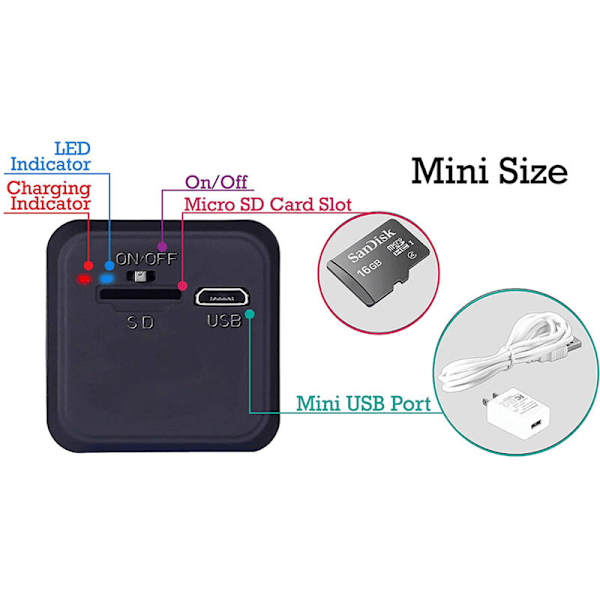 Mini Kamera Mini Bærbar Wifi Full HD Barnevakt Kjæledyrhus Sport Garasje Hjem Sikkerhetskamera Vidvinkel Bevegelsesdeteksjon Fjernvideo