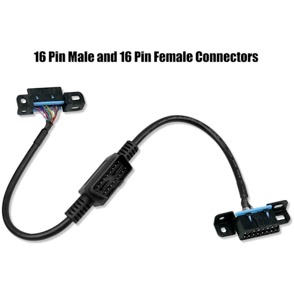 60cm 16-bens vinkel OBD2-splitter Y-åbent kabel til GPS-tracker-enhed bil OBD-konverteringsgrænseflade