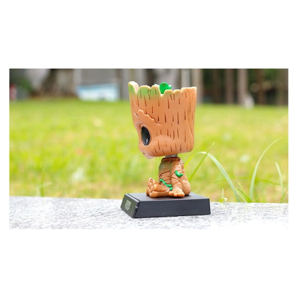 Cartoon Groot Car Dashboard Bobblehead figur Sød Anime Groot biltilbehør